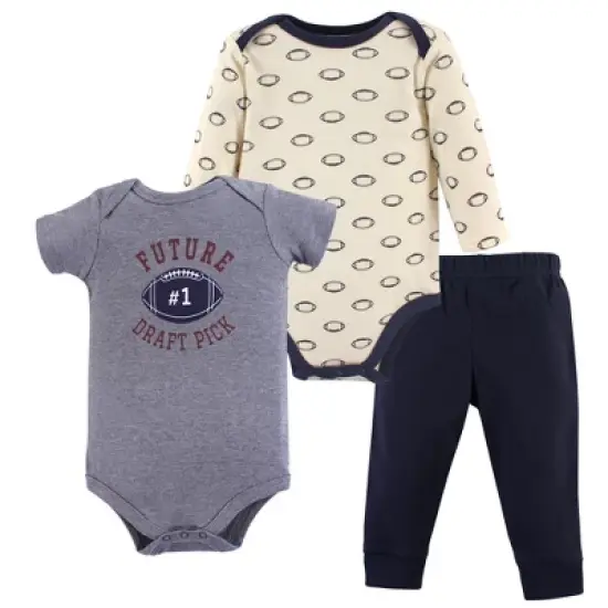 Hudson Baby Infant Boy Cotton Bodysuit and Pant Set, Football image {2}