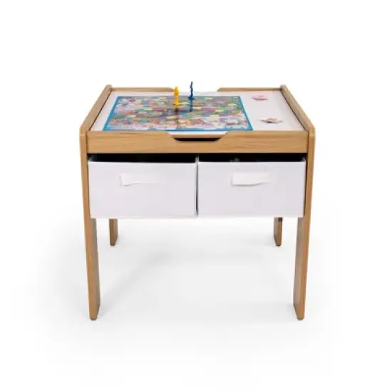 Humble Crew Journey Kids' Wood Building Block Activity Table White/Natural image {9}