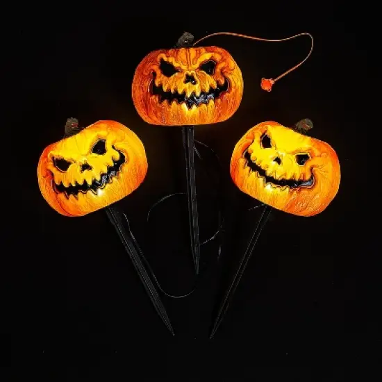 Magic Power Evil Jack-O'-Lantern Pathway Markers - 16 in - Orange image {1}