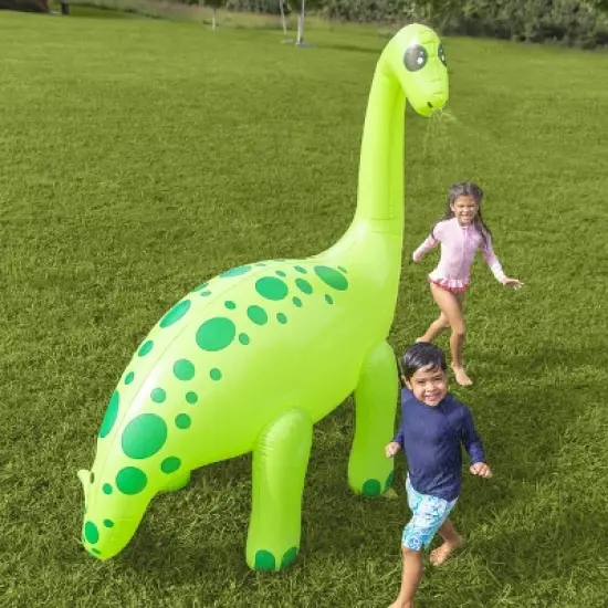 HearthSong Gigantic 7 Foot Inflatable Dino Sprinkler for Outdoor Active Water Play image {8}