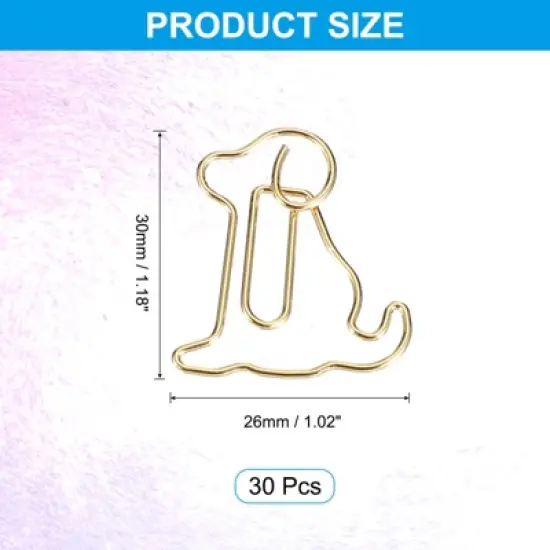 Unique Bargains Office File Organization Metal Dog Shape Cute Funny Durable Paper Clip 30 Pcs image {1}
