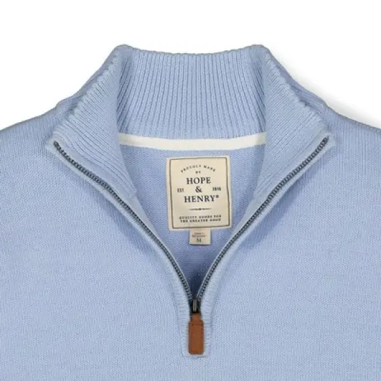 Hope & Henry Mens' Half Zip Pullover Sweater in Organic Cotton image {3}