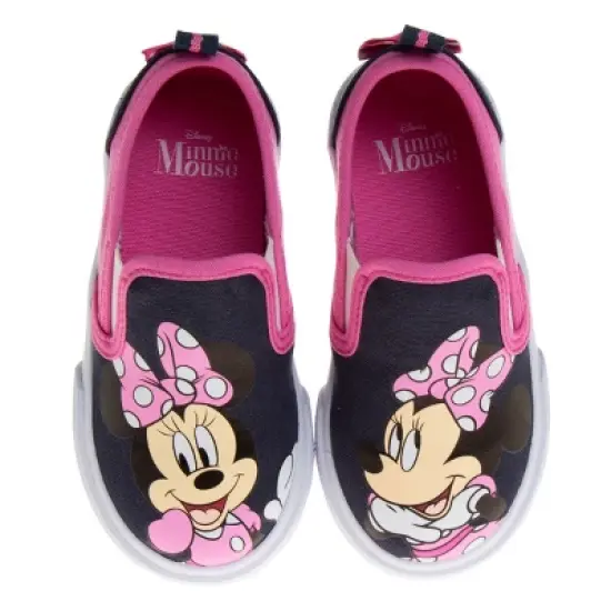 Disney Minnie Mouse Girls No Lace Shoes - Kids Disney Character Loafer Low top SlipOn Casual Tennis Canvas Sneakers (size 5-12 toddler - little kid) image {12}