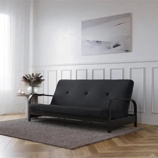 Full 6" Mae Thermobonded High Density Polyester Fill Futon Linen Mattress - Room & Joy image {1}