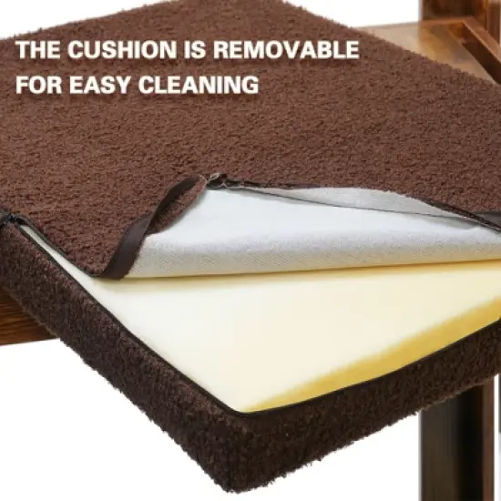 Lirago Vintage Pet Bunk Bed 44.5x19.7x25.6"-2-Tier Window Perch with Scratch Pad for Cats image {3}