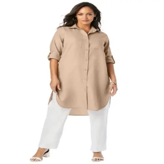 Jessica London Women&rsquo;s Plus Size Linen Mega Tunic image {5}