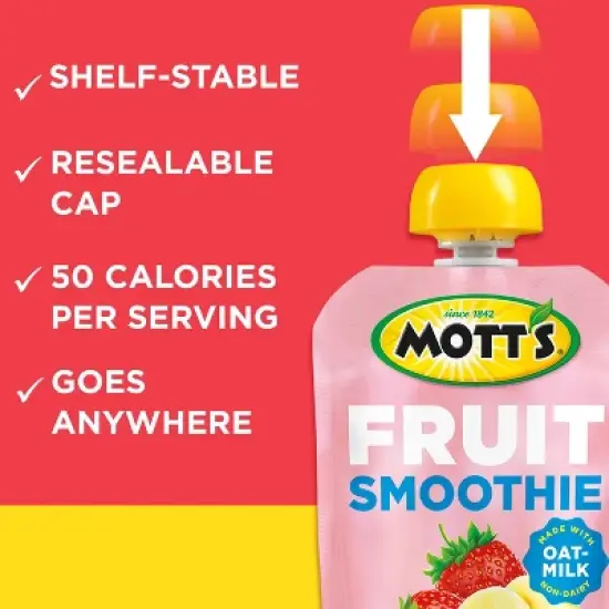 Mott's Fruit Smoothie Strawberry Banana Pouches - 33.6oz/8ct image {9}