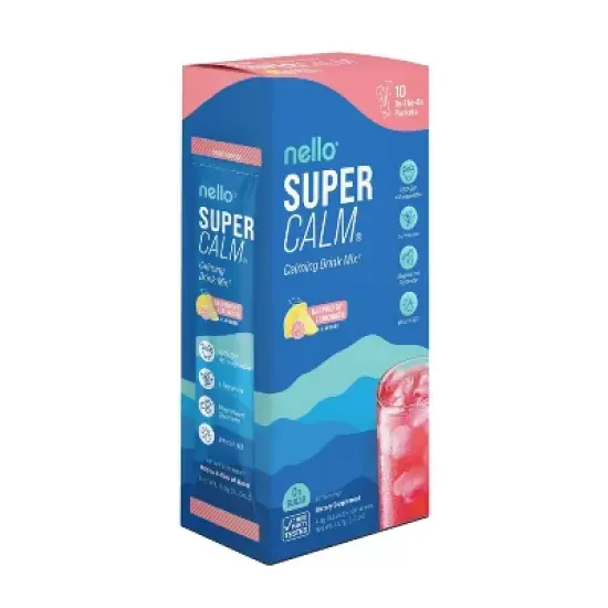 Nello Supercalm Calming Drink Mix Supplement Powder - Raspberry Lemonade - 10ct image {2}