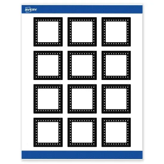 Avery 2" x 2" Labels, Black and White Polka Dots, 120 ct image {8}