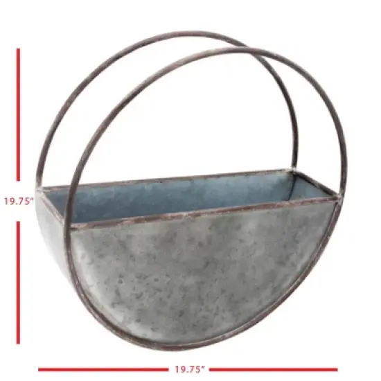 Round Metal Wall Planter - Foreside Home & Garden image {5}