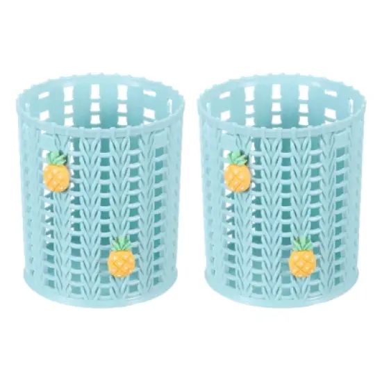 Unique Bargains Plastic Pineapple Decor Decorative Large-capacity Pencil Holder 3.1x3.1x3.9 Inch image {4}