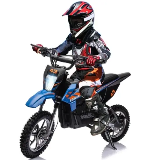 Kids Ride On Dirt Bike,15.5MPH Electric Battery-Powered Off-Road Motorcycle Max Load 175 Lbs,Led Light,Leather Seat image {7}