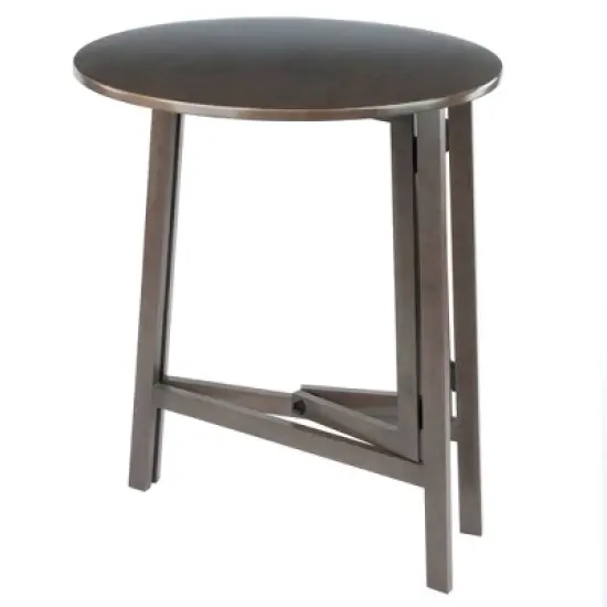 Torrance High Round Bar height Table Oyster Gray - Winsome image {2}
