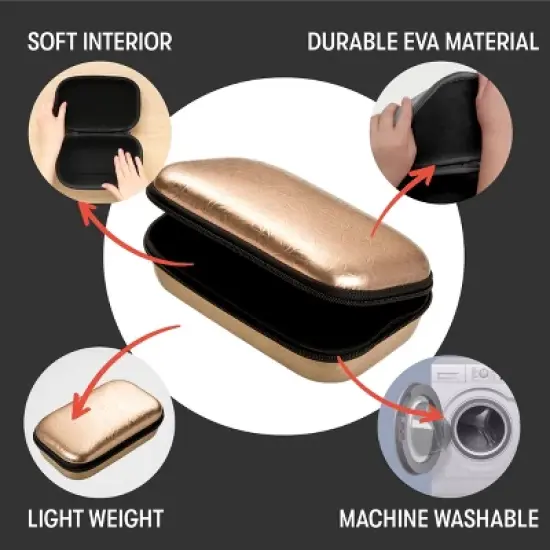 ZIPIT Metallic Pencil Box, Rose-Gold image {2}