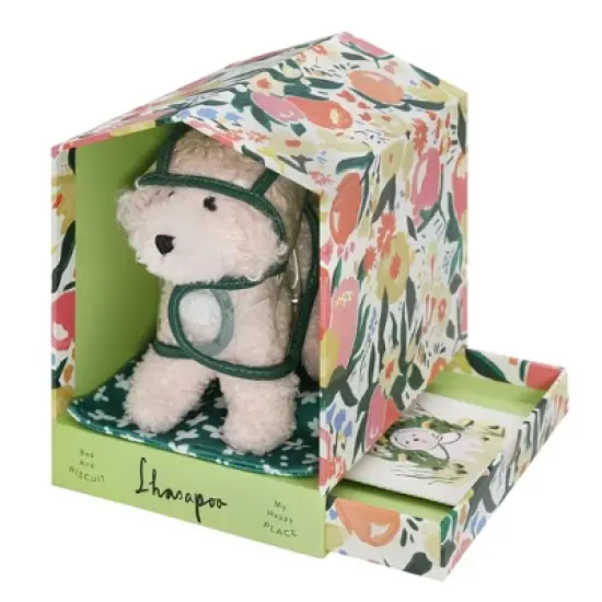Manhattan Toy Bed & Biscuit Lhasapoo Plush Puppy Dog & Keepsake Dog House with Mini-Storybook in Hidden Drawer image {7}
