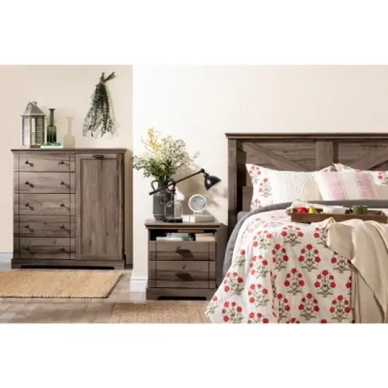 Avilla Door Chest with 5 Drawers Fall Oak - South Shore image {2}