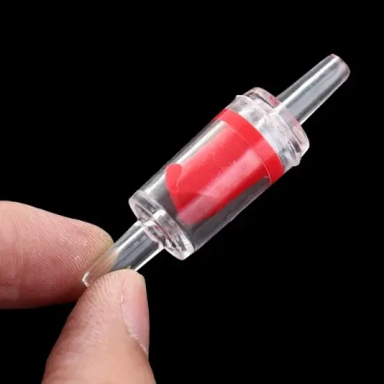 Unique Bargains Aquarium Fish Bowl Plastic Non-return Air Pump Check Valve Red Clear 2 Pcs image {2}