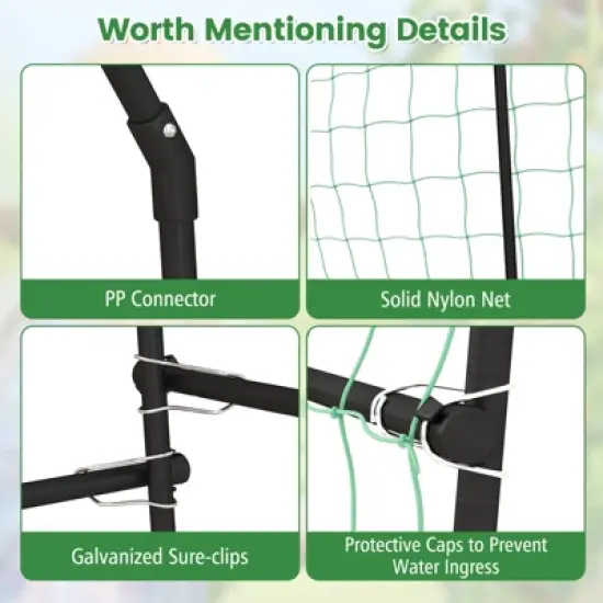 Tangkula Garden Arch Trellis 7.5 FT Tall Garden Arch Plant Tunnel Trellis with Trellis Netting Tunnel Plant Support image {6}