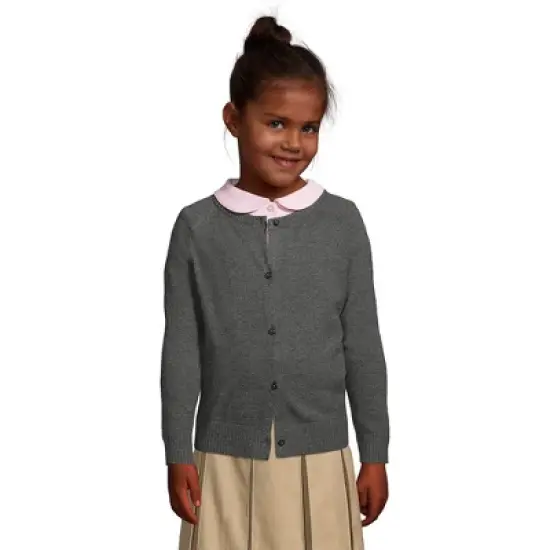 Lands' End School Uniform Girls Cotton Modal Cardigan Sweater image {2}