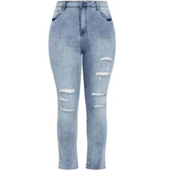 Women's Plus Size Harley Desire Rip Jean - Light Wash | CITY CHIC image {3}