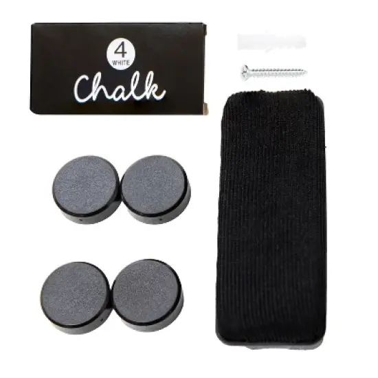 Sunnydaze Round Magnetic Chalkboard for Wall with Pine Frame, Chalk, and Eraser - Rustic Brown image {8}