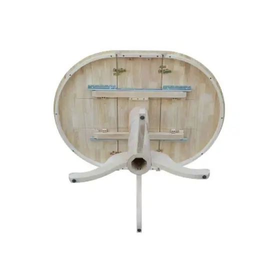 36" Round Extendable Table with 12" Drop Leaf Unfinished - International Concepts image {7}