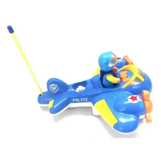 Link Cartoon RC Airplane Lightning Fast,Colorful & Bright, Honks & Plays Music Great Gift For Kids - Blue image {2}