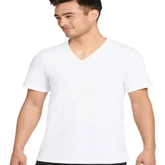 Jockey Men's Made in America 100% Cotton V-Neck T-Shirt - 2 Pac image {1}