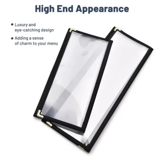 WeChef 30 Pcs 4.25 x 14" Restaurant Menu Covers 3 Page 6 View Trifold Menu Holders for Wine List Drink Bar Cafe Hotel image {4}