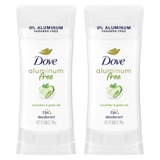 Dove Beauty Cucumber & Green Tea Solid Deodorant Stick Twin Pack - Aluminum-Free 2.6oz/2ct image {6}