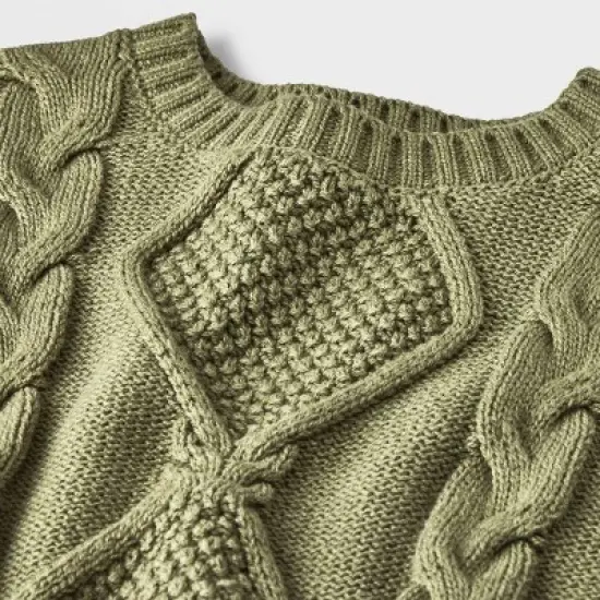 Grayson Collective Baby Cable Knit Pullover Sweater & Leggings Set - Olive Green image {2}