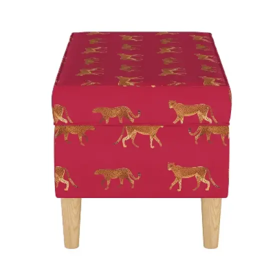 Storage Bench Cheetah Walk Raspberry - Skyline Furniture image {2}
