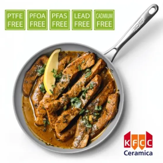 TECHEF CeraTerra - 12" Ceramic Nonstick Frying Pan with Cover image {3}