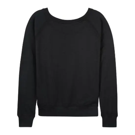 Women's - Peanuts - Boxes Snoopy And Friends Lightweight French Terry Wide Neck Long Sleeve Graphic Shirt image {1}