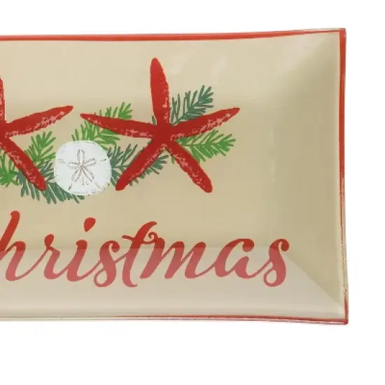 Gallerie II Merry Christmas Starfish Slump Glass Platter image {2}