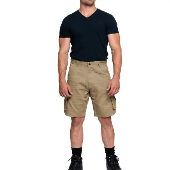 Full Blue Big Men's Expandable Waist Cargo Shorts image {6}