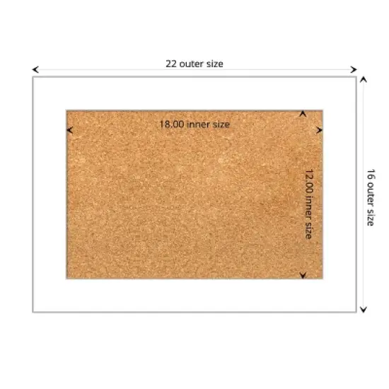 Amanti Art Wedge White Framed Corkboard, Natural Cork image {3}
