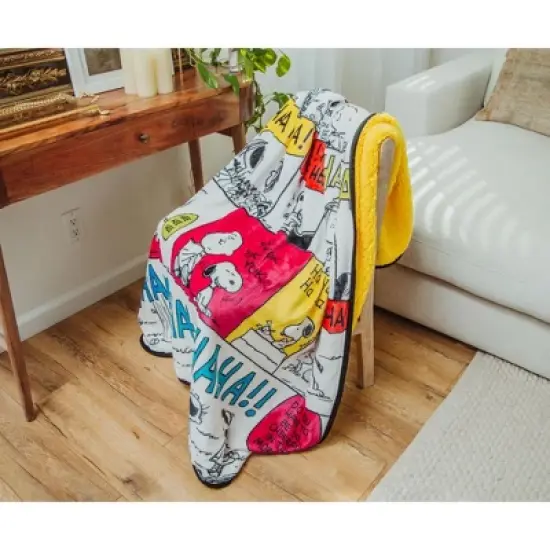 Silver Buffalo Peanuts "Ha Ha Ha" Comic Strip Panels Throw Blanket | 50 x 60 Inches image {6}