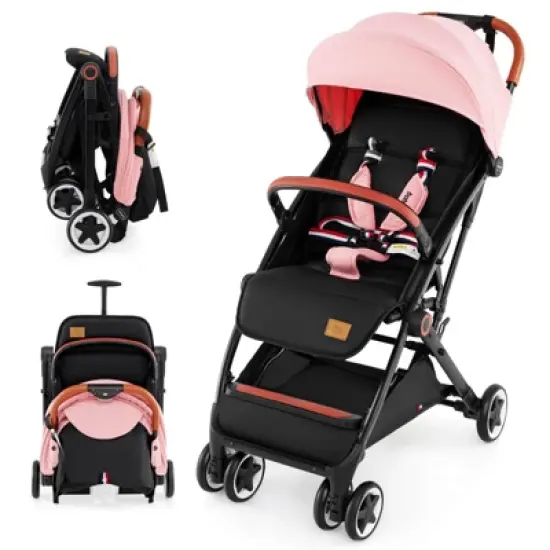 Infans Lightweight Baby Stroller Aluminium Frame w/ Net for Travel Pink image {8}