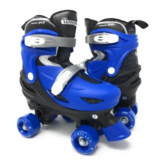 Chicago Skates Deluxe Kids' Quad Roller Skate Combo Set - Black/Blue image {4}