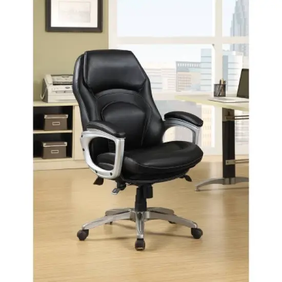 Back N Motion Health & Wellness Executive Chair Black Leather - Serta image {2}