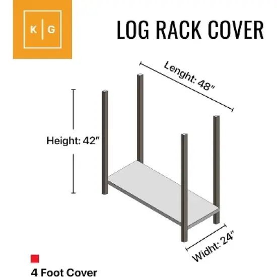 KHOMO GEAR Log Rack Cover &ndash; Heavy-Duty Waterproof Firewood Cover for Outdoor Log Storage &ndash; Weatherproof, Durable 4ft Firewood Rack Protector &ndash; Brown image {2}