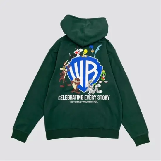 Men's Warner Bros. Graphic Zip-Up Sweatshirt - Dark Green image {1}