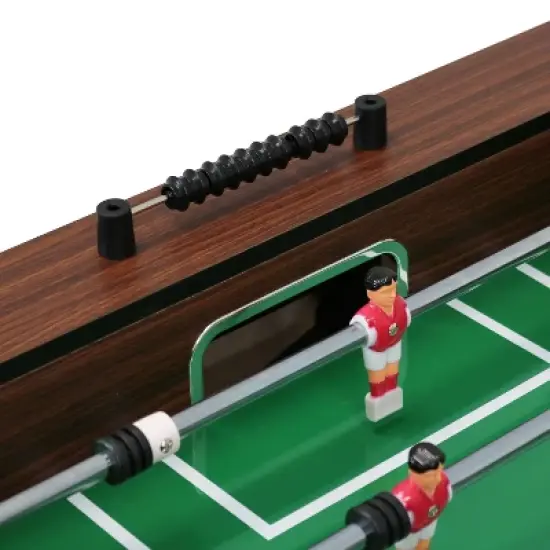 Sunnydaze Indoor Classic Faux Wood Foosball Soccer Game Table with Manual Scorers and Folding Drink Holders - 5' image {7}