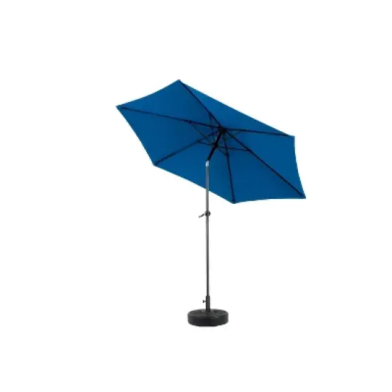 DOMETOUR 9FT Outdoor Patio Umbrella with Tilt and Crank, 6 Ribs for Deck, Backyard, Pool (Base Not Included) - Dark Blue image {3}