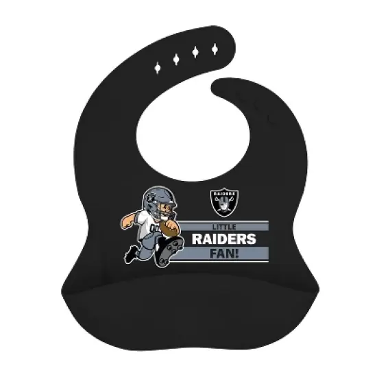 BabyFanatic Officially Licensed Unisex Silicone Baby Bib - NFL Las Vegas Raiders image {1}