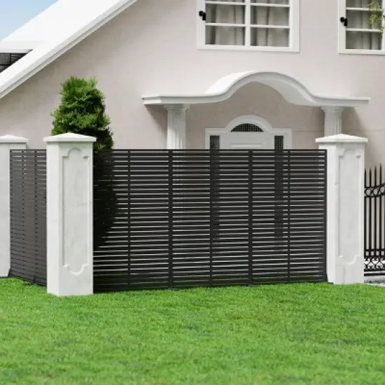 SEVOBAL 6pc Patio Screen Patio Privacy Porch Screen Patio Screens Paged Patio Decorative Screens Patio Screen Decor Outdoor, Black, 272.82"*15.75"*72" image {1}