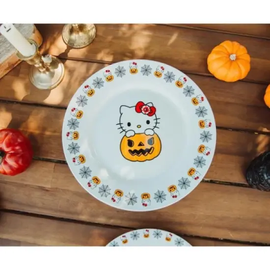 Silver Buffalo Sanrio Hello Kitty Pumpkin Boo 10.5-Inch Ceramic Dinner Plate image {2}
