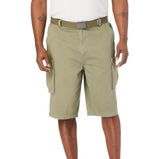 KingSize Men's Big & Tall 12" Side Elastic Cargo Short with Twill Belt image {9}