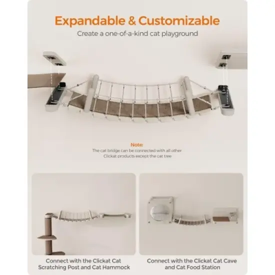 Feandrea Clickat Land - Cat Wall Furniture, Extremely Quick Assembly, Unlimited Expandability, Replaceable Module and Parts image {5}